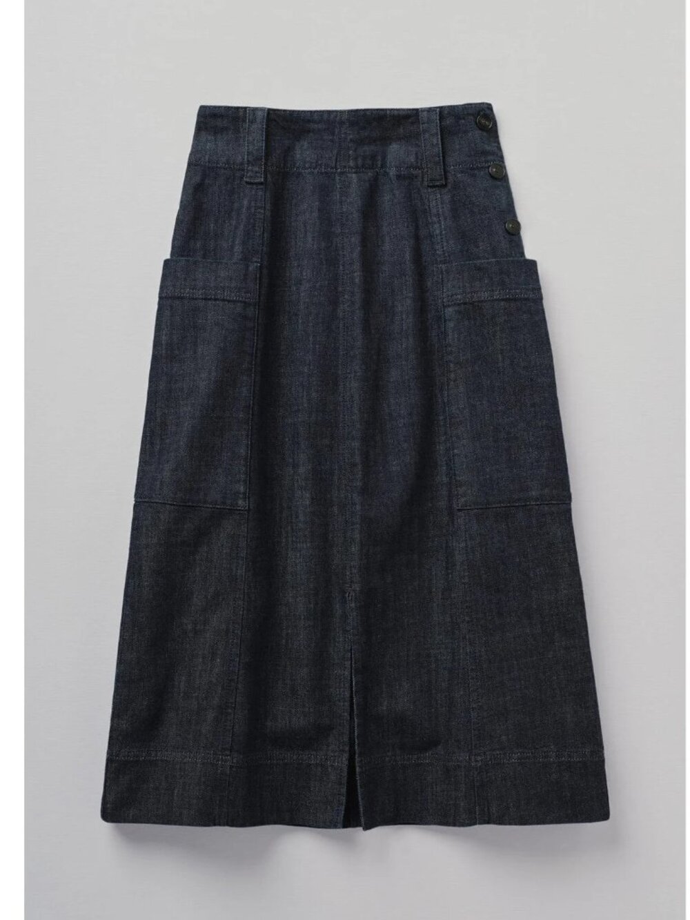 Toast Side Button Organic Indigo Denim Skirt, 18UK/14US